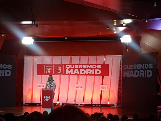 La secretaria de Política Institucional del PSOE Madrid ciudad y portavoz socialista en el Ayuntamiento de la capital, Mar Espinar, en la convención municipal del PP de Madrid