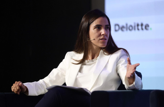 La directora general de Hines en España, Vanessa Gelado, interviene en la Jornada Inmobiliaria organizada por Europa Press en el edificio 