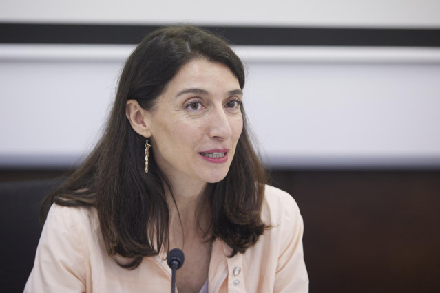 La ministra de Justicia, Pilar Llop, durante el acto oficial de inauguración del curso de verano 'Mujeres y justicia' en la sede de la UPO en Carmona, a 4 de julio de 2022 en Sevilla (Andalucía, España)