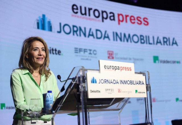 La ministra de Transportes, Movilidad y Agenda Urbana, Raquel Sánchez, participa en la Jornada Inmobiliaria organizada por Europa Press en el edificio  