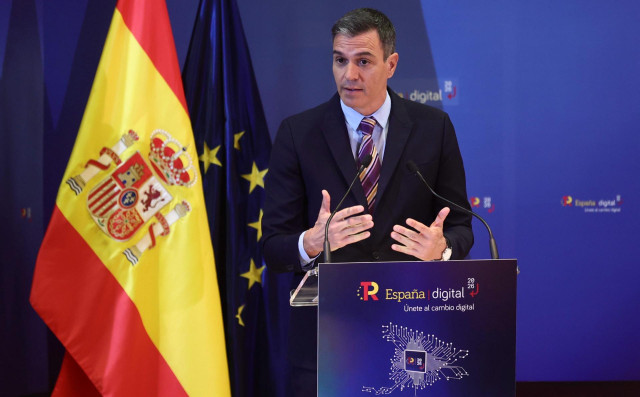 El presidente del Gobierno, Pedro Sánchez, clausura el acto ‘España Digital 2026’, a 8 de julio de 2022, en Madrid (España).