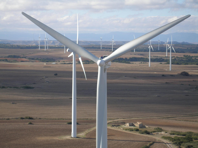 Wind farm Las Planas, Zaragoza, Spain