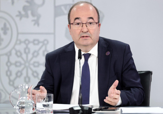 El ministro de Cultura y de Deporte, Miquel Iceta, comparece tras la reunión del Consejo de Ministros en Moncloa