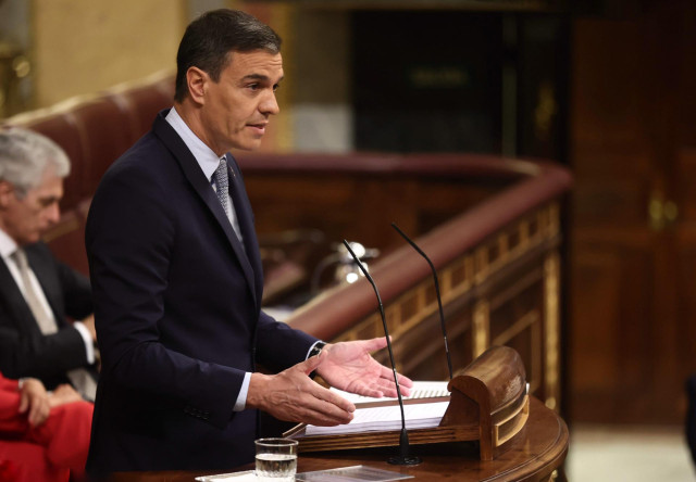 El presidente del Gobierno, Pedro Sánchez, interviene durante la primera jornada de la 26 edición del Debate sobre el Estado de la Nación