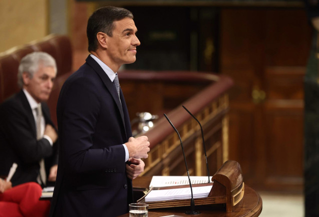 El presidente del Gobierno, Pedro Sánchez, interviene durante la primera jornada de la 26 edición del Debate sobre el Estado de la Nación, en el Congreso de los Diputados, a 12 de julio de 2022, en Madrid (España).