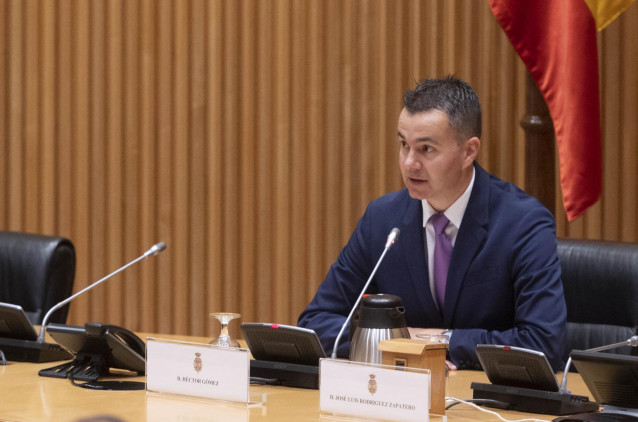 El portavoz parlamentario del PSOE, Héctor Gómez, participa en la jornada parlamentaria ‘sobre la visibilidad y el liderazgo LGTBI’, en el Congreso de los Diputados, a 4 de julio de 2022, en Madrid (España).