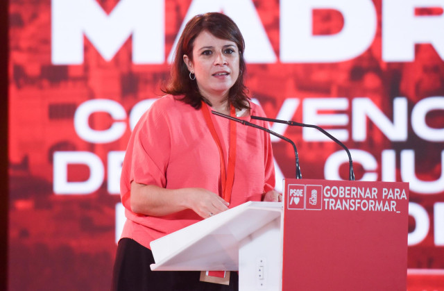 La vicesecretaria general del PSOE, Adriana Lastra, participa en la celebración de la segunda y última jornada de la Convención del PSOE Madrid Ciudad, en el Palacio de Cibeles, a 30 de junio de 2022, en Madrid (España).