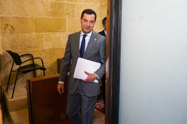 Primera jornada del debate de investidura del presidente de la Junta de Andalucía de la XII legislatura con la intervención del candidato del PP-A, Juanma Moreno a 20 de julio del 2022 en Sevilla (Andalucía, España)