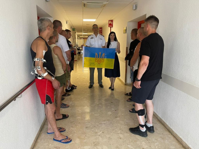 Foto de archivo de combatientes ucranianos que atendidos en el Hospital General de la Defensa de Zaragoza.