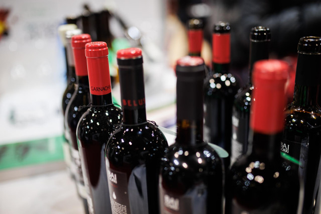Archivo - Botellas de vino en la inauguración del XXI Salón de los Mejores Vinos de España