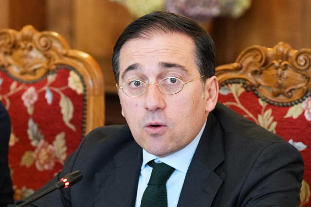 El ministro de Asuntos Exteriores, José Manuel Albares, inaugura el curso de la Universidad Internacional Menéndez Pelayo, 'El mundo tras la guerra de Ucrania', en el Palacio de la Magdalena, a 4 de julio de 2022, en Santander, Cantabria