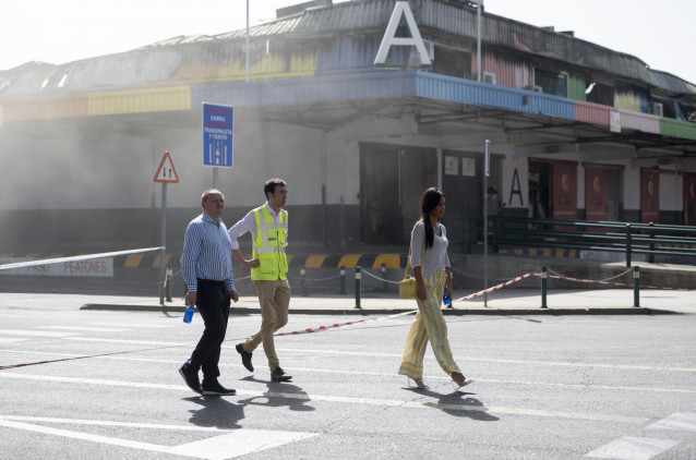 La vicealcaldesa de Madrid, Begoña Villacís, a su llegada a la visita a la nave de frutas de Mercamadrid que sufrió un incendio el pasado 23 de julio.