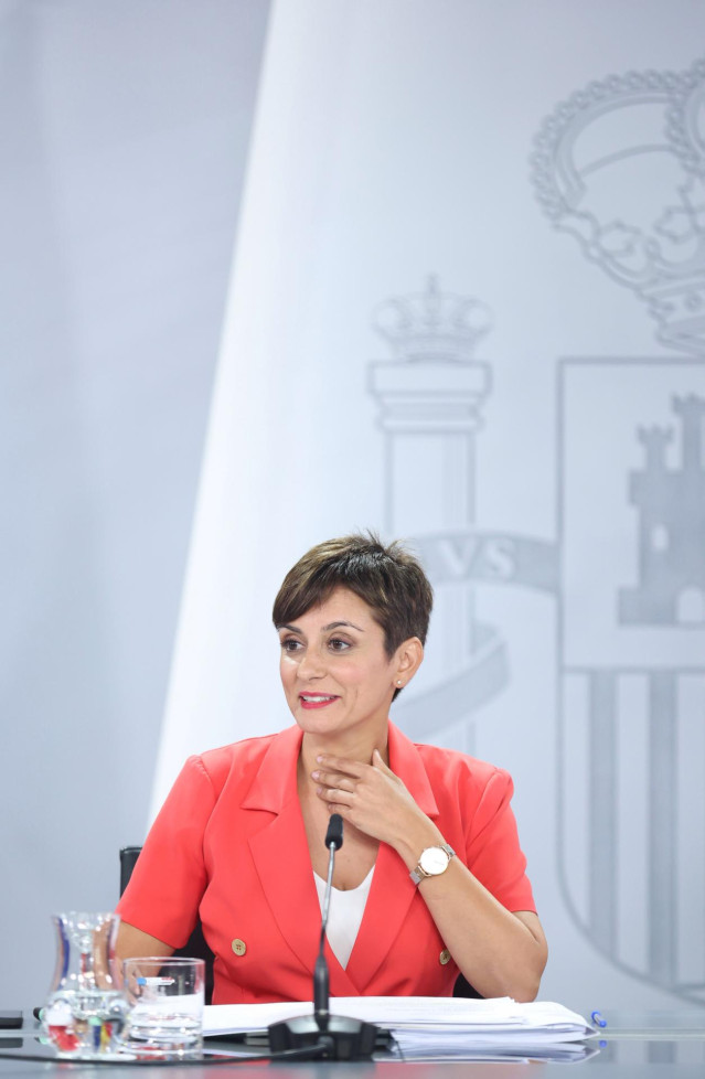 La ministra Portavoz, Isabel Rodríguez, en una rueda de prensa posterior al Consejo de Ministros