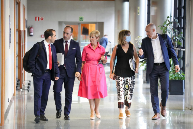 Tapia (en el centro), tras la reunión de las instituciones vascas para avanzar en la elaboración de un 'Plan de Contingencia Energética'
