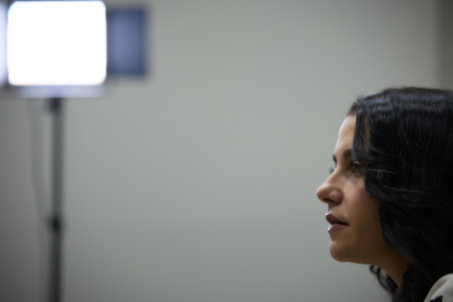 La líder de Ciudadanos, Inés Arrimadas, durante una entrevista para Europa Press.