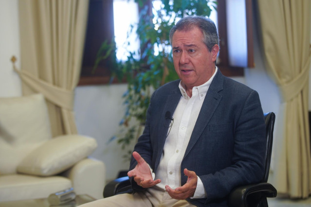 El secretario general del PSOE-A, Juan Espadas, en una entrevista concedida a Europa Press.