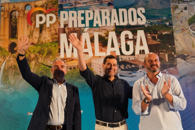 El presidente de la Junta de Andalucía, Juanma Moreno, durante su participación en la Escuela de Verano del PP de Málaga