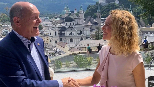 La presidenta del Congreso, Meritxell Batet, se reúne con el presidente del Consejo Nacional de Austria, Wolfgang Sobotka.