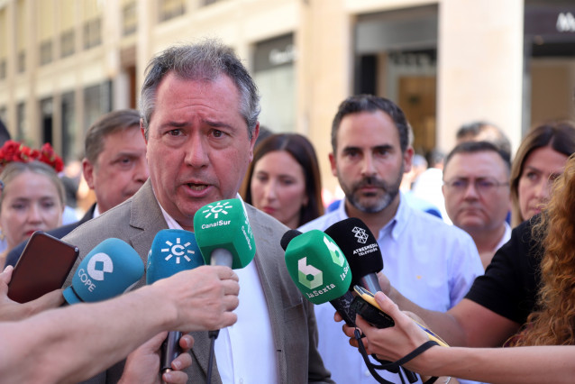 Juan Espadas, secretario general del PSOE de Andalucía, en rueda de prensa