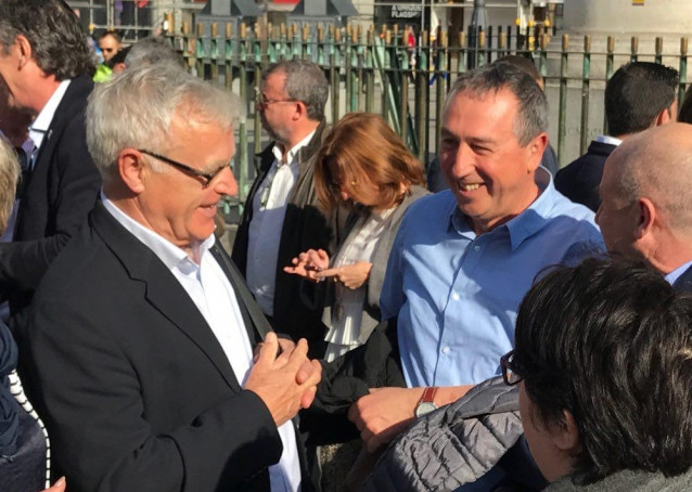 Archivo - El portavoz de Compromís en el Congreso, Joan Baldoví, y el alcalde de València y también miembro de esta coalición, Joan Ribó, en una imagen de archivo.