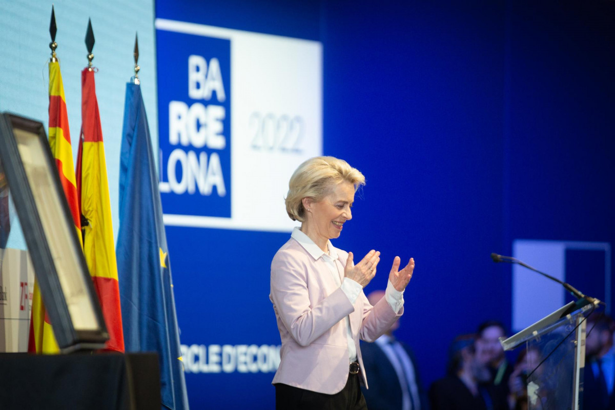 Archivo - La presidenta de la Comisión Europea, Ursula von der Leyen, este viernes en la XXXVII Reunió Cercle d'Economia en Barcelona