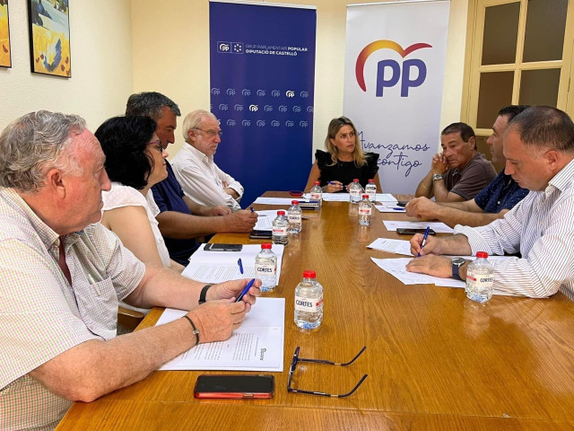 Barrachina en una reunión con alcaldes de municipios afectados por el incendio de Bejís