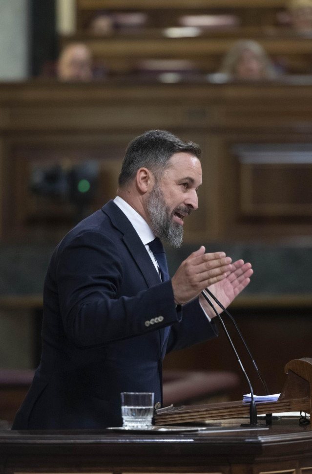 Archivo - El líder de Vox, Santiago Abascal, en el Congreso