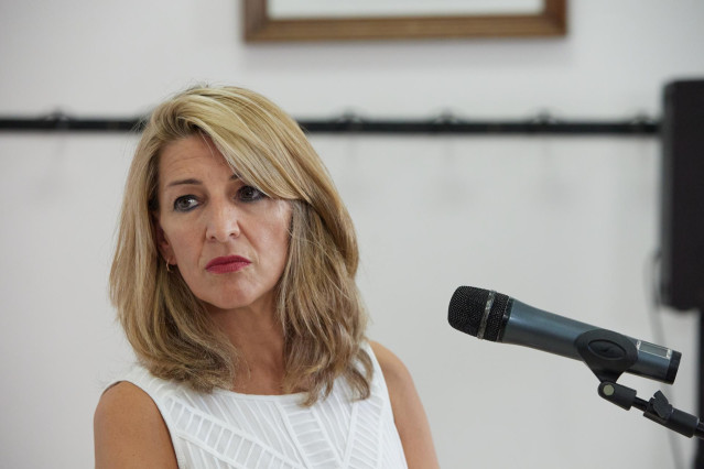 Archivo - La vicepresidenta segunda, Yolanda Díaz, participa en el curso 'La guerra que lo cambió todo: soberanía energética, geopolítica y nuevos derechos' durante la 35 Edición de los Cursos de Verano Complutense (UCM)
