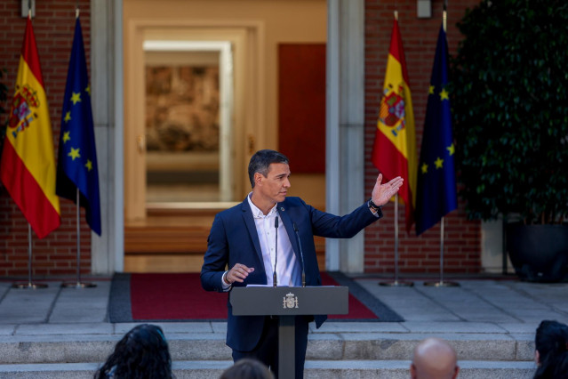 El presidente del Gobierno, Pedro Sánchez, inaugura el curso político, en el Palacio de La Moncloa, a 5 de septiembre de 2022, en Madrid (España).