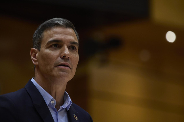 El presidente del Gobierno, Pedro Sánchez, interviene durante un debate monográfico sobre la crisis energética y el contexto económico, en el Senado, a 6 de septiembre de 2022, en Madrid (España).