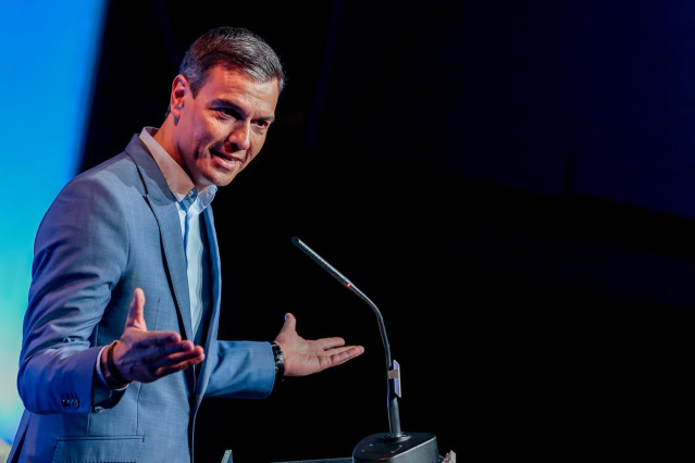 El presidente del Gobierno, Pedro Sánchez, interviene en la presentación del libro del exministro de Sanidad, Salvador Illa, ‘El año de la pandemia’, en la Casa de América, a 7 de septiembre de 2022, en Madrid (España).