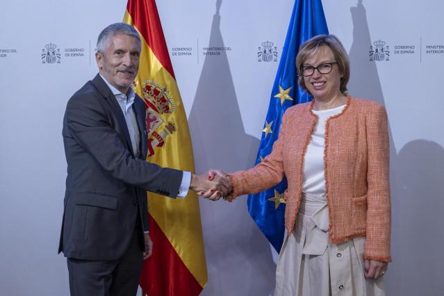 El ministro del Interior, Fernando Grande-Marlaska, recibe a la directora ejecutiva de Europol, Catherine De Bolle
