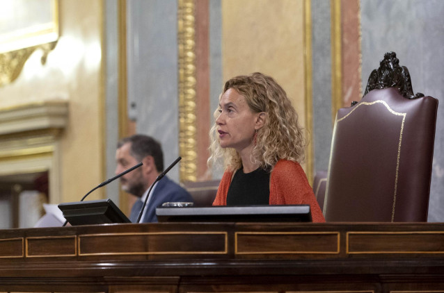 La presidenta del Congreso, Meritxell Batet, durante una sesión plenaria