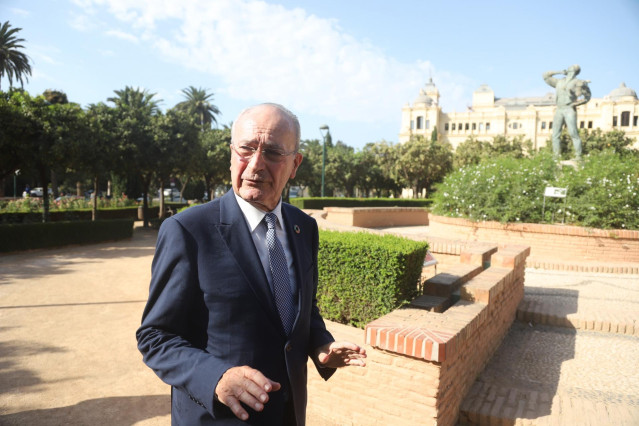 El alcalde de Málaga, Francisco de la Torre, durante su anuncio este martes que volverá a repetir como candidato del PP a la Alcaldía de la ciudad en las próximas elecciones municipales de 2023. A 20 de septiembre de 2022, en Málaga (Andalucía, España).