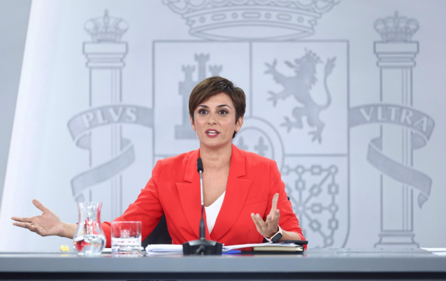 La ministra Portavoz, Isabel Rodríguez, en la rueda de prensa posterior al Consejo de Ministros