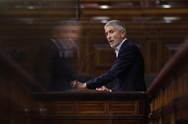 El ministro de Interior, Fernando Grande-Marlaska, interviene en el Congreso sobre la tragedia en la valla de Melilla el pasado 24 de junio