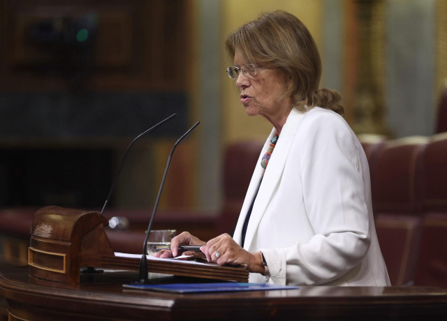 La vicesecretaria sectorial del Partido Popular, Elvira Rodríguez, interviene durante una sesión plenaria, en el Congreso