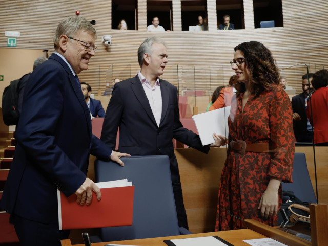 Ximo Puig, Héctor Illueca y Aitana Mas