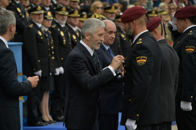 El ministro de Interior, Fernando Grande-Marlaska, en el acto central del Día de la Policía Nacional