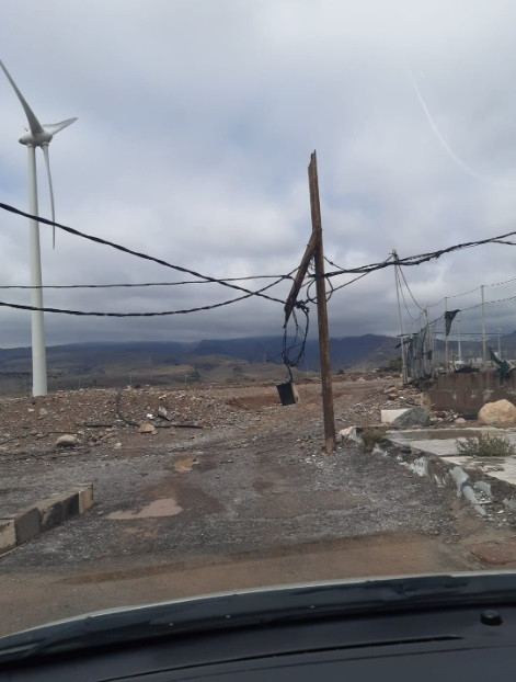 Tendido eléctrico dañado por el paso del ciclón tropical 'Hermine' por Gran Canaria