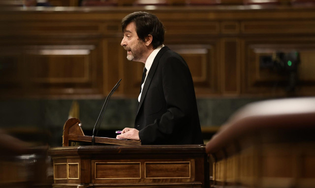 Archivo - El secretario de Horizonte Republicano de Podemos y diputado de Unidas Podemos, Rafa Mayoral, interviene en una sesión plenaria en el Congreso de los Diputados, a 17 de marzo de 2022, en Madrid (España).