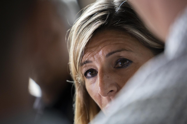 La vicepresidenta y ministra de Trabajo y Economía Social, Yolanda Díaz, interviene en el Festival X aniversario de elDairio.es, en la Plaza del Ayuntamiento de Valencia, a 24 de septiembre de 2022, en Valencia, Comunidad Valenciana (España). El Festival