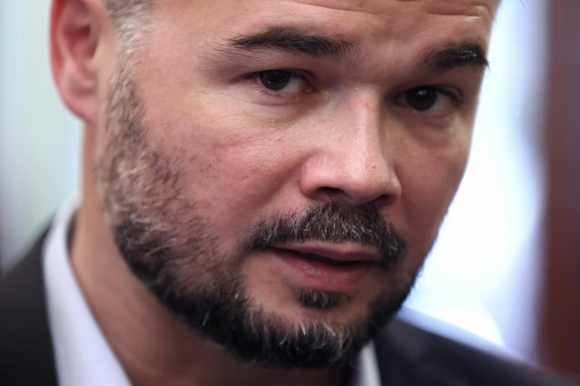 El portavoz parlamentario de ERC en el Congreso, Gabriel Rufián, durante una sesión plenaria.