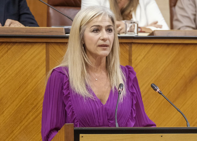 La consejera de Desarrollo Educativo, Patricia del Pozo, este jueves en el Pleno del Parlamento.