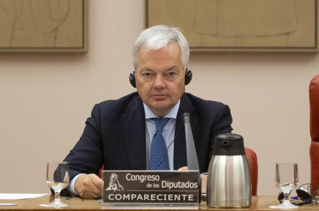 El comisario europeo responsable de Justicia, Didier Reynders, en la Comisión Mixta para la Unión Europea, en el Congreso de los Diputados, a 29 de septiembre de 2022, en Madrid (España).