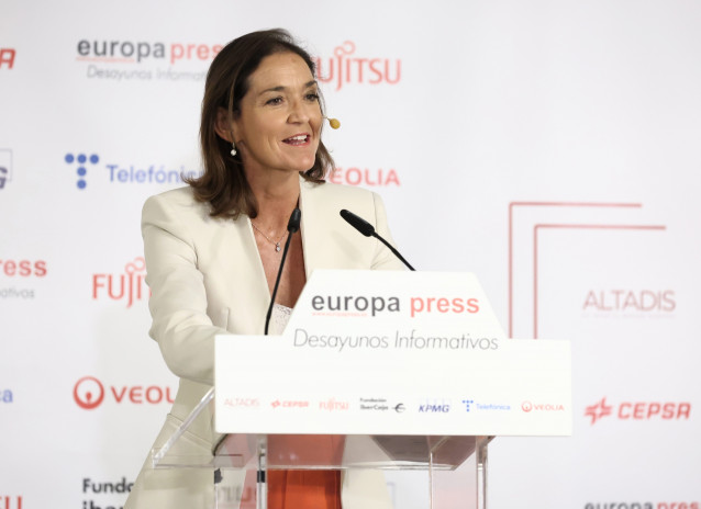 La ministra de Industria, Comercio y Turismo, Reyes Maroto, protagoniza un desayuno informativo de Europa Press, en el Hotel Rosewood Villa Magna, a 19 de septiembre de 2022, en Madrid (España).