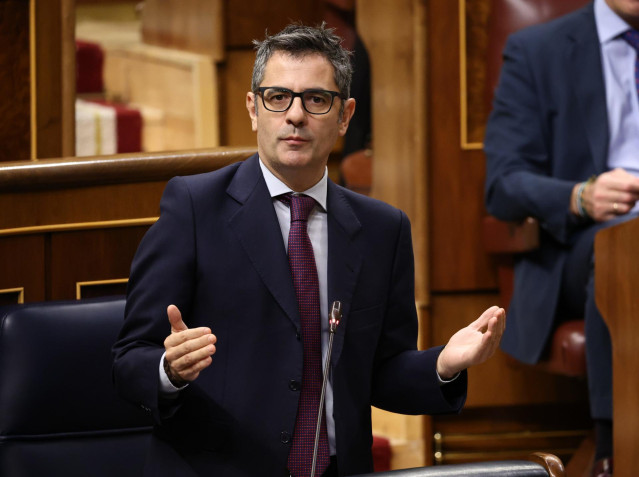 El ministro de la Presidencia, Relaciones con las Cortes y Memoria Democrática, Félix Bolaños, en el PLeno