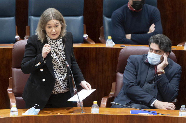 Archivo - La consejera de Cultura, Turismo y Deporte de la Comunidad de Madrid, Marta Rivera de la Cruz, interviene en una sesión plenaria en la Asamblea de Madrid, a 17 de marzo de 2022, en Madrid (España). El pleno está marcado, entre otras cuestiones,