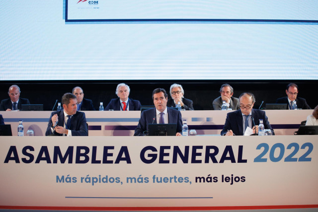 Archivo - La Asamblea General 2022 de la CEOE, en la sede del Comité Olímpico Español (COE), a 22 de junio de 2022, en Madrid (España).