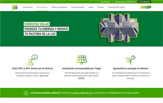 MásMóvil se alía con Otovo para ofrecer placas solares y autoconsumo con Yoigo